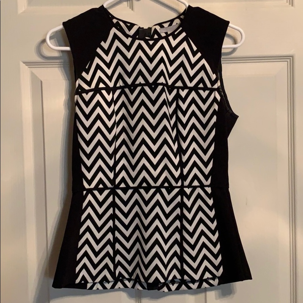 Black and white Zig Zag detail HM blouse